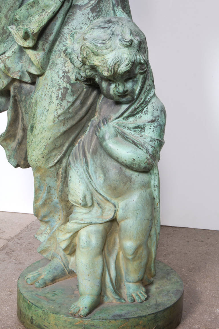 Bronze Figure of a Woman and Child Representing Winter For Sale 3