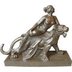 Cast Iron Figure with Panther