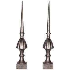 Polished French Cast Iron Finials