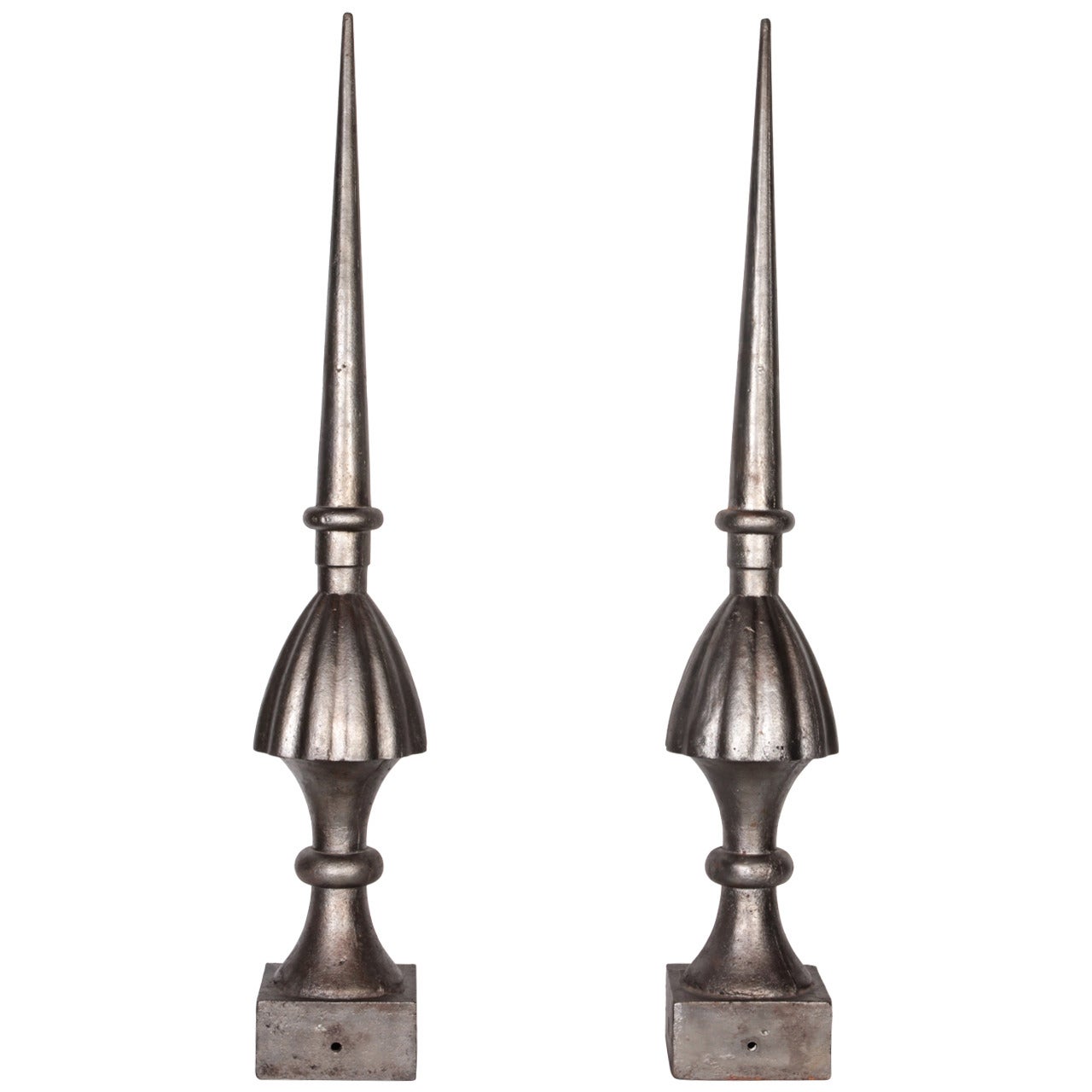 Polished French Cast Iron Finials For Sale at 1stDibs