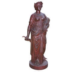 French Neoclassical Cast Iron Figure, Allegory of Agriculture 11