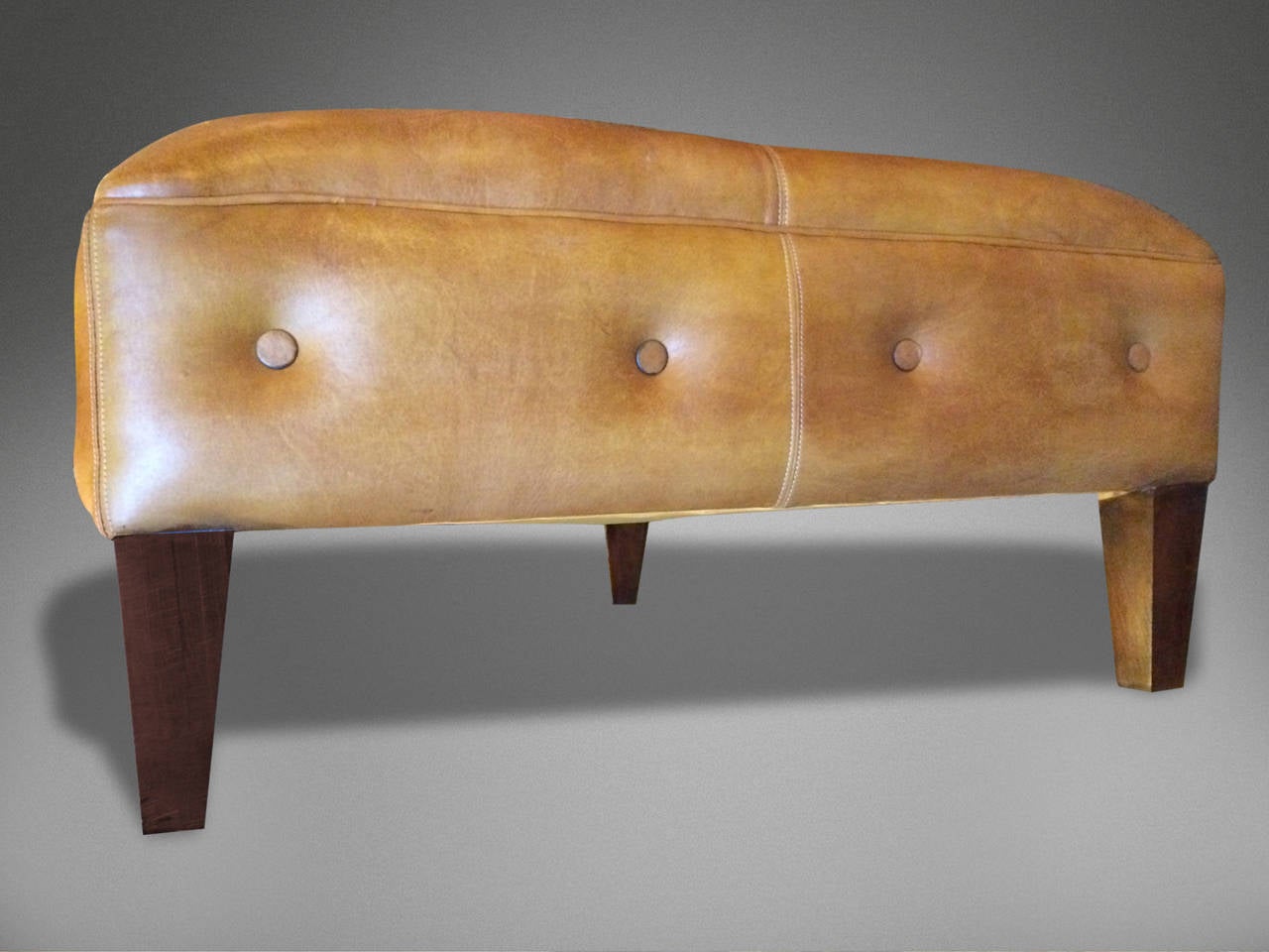 African Moroccan Leather Ottoman For Sale