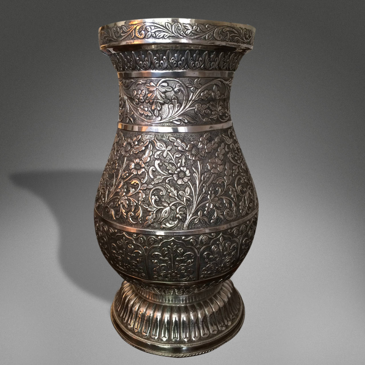 Very Rare Chinese Solid Silver JarShaped Vase For Sale at 1stDibs