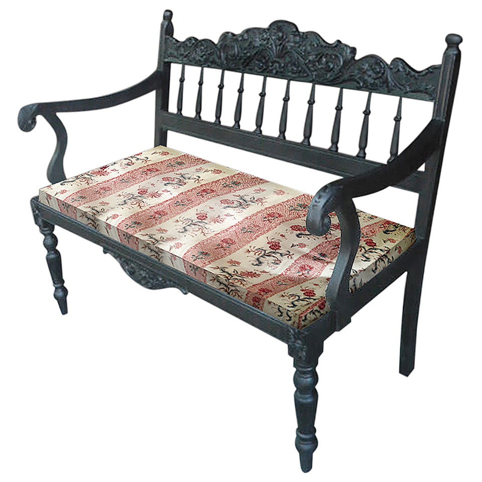 A 19th Century Copy of a 17th Century Dutch Period Ceylonese 2 Seater Settee For Sale
