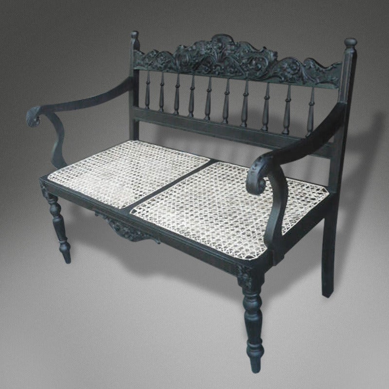A 19th Century Copy of a 17th Century Dutch Period Ceylonese 2 Seater Settee For Sale 2