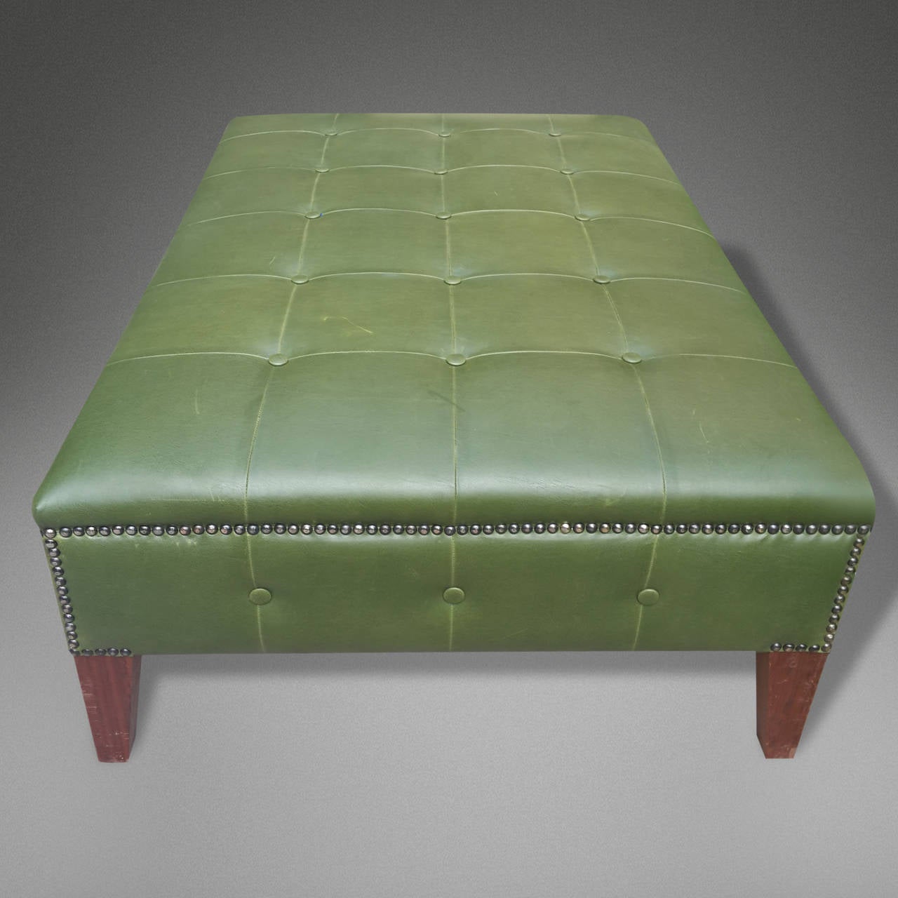 20th Century Moroccan Leather Ottoman For Sale