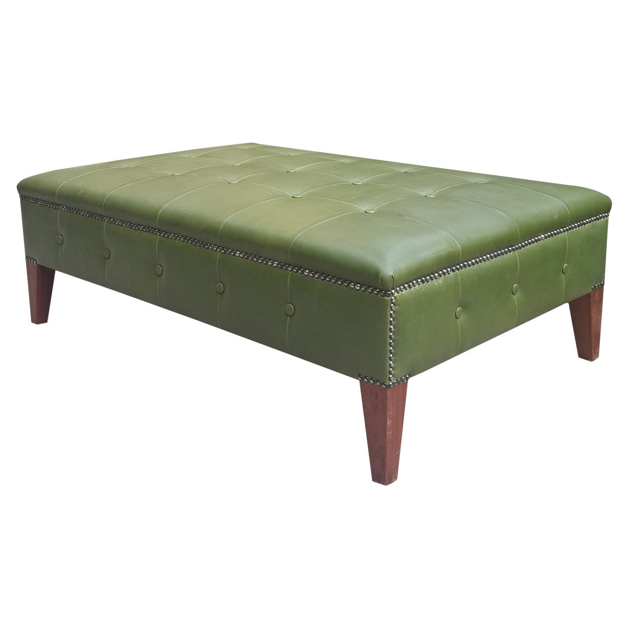 Moroccan Leather Ottoman For Sale