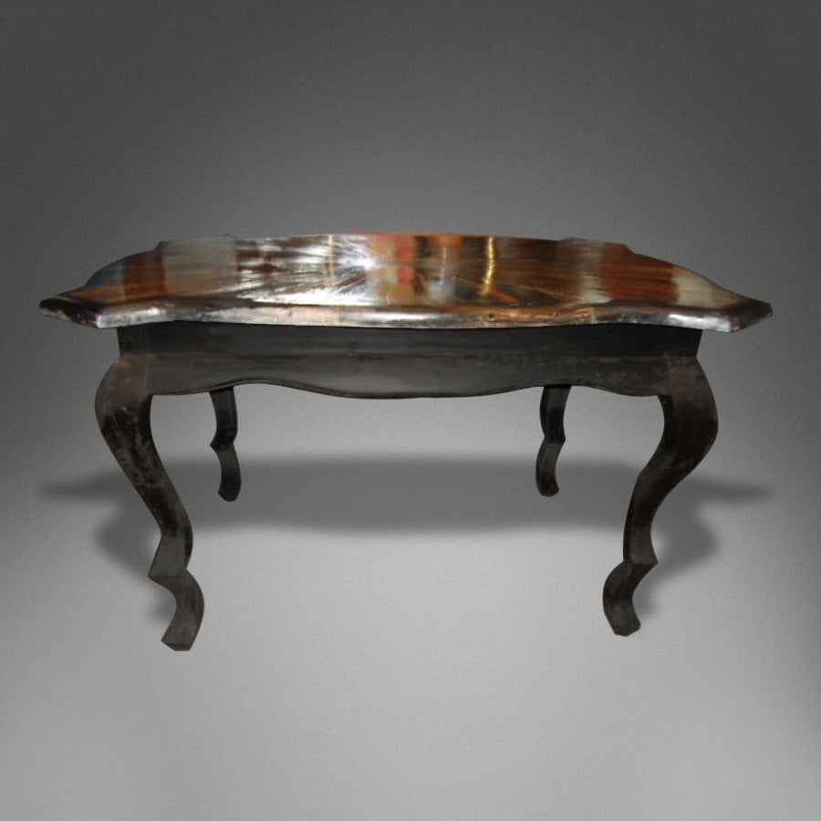 19th Century Unusual Anglo-Ceylonese Macassar Ebony and Black Ebony Center Table For Sale