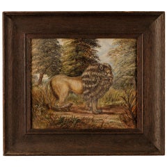 A Pair Of Paintings Depicting A Lion and Tiger In A Forest Landscape 10