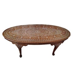 Oval Inlaid Coffee Table 