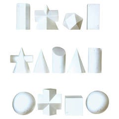 Set of 14 Plaster Geometric Shapes