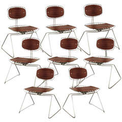 Set of Eight Beaubourg Chairs by Michel Cadestin