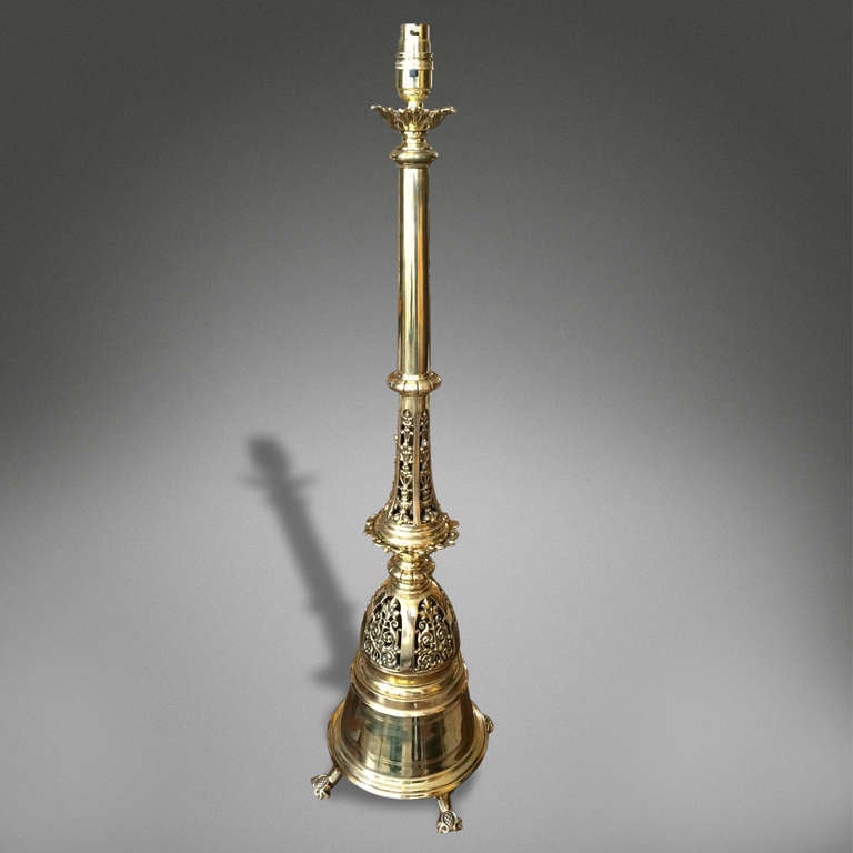 Large Polished Bronze Table Lamp