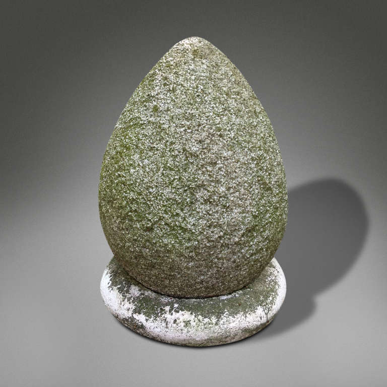 A Pair of 19th century carved stone eggs