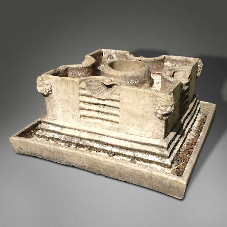 A Marble Resin Copy of A Roman Water or Wine Fountain