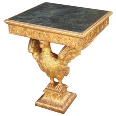 A Very Finely Carved and Gilded Marble Topped Console Table