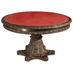 Rare Solid Ebony Circular Centre Table
