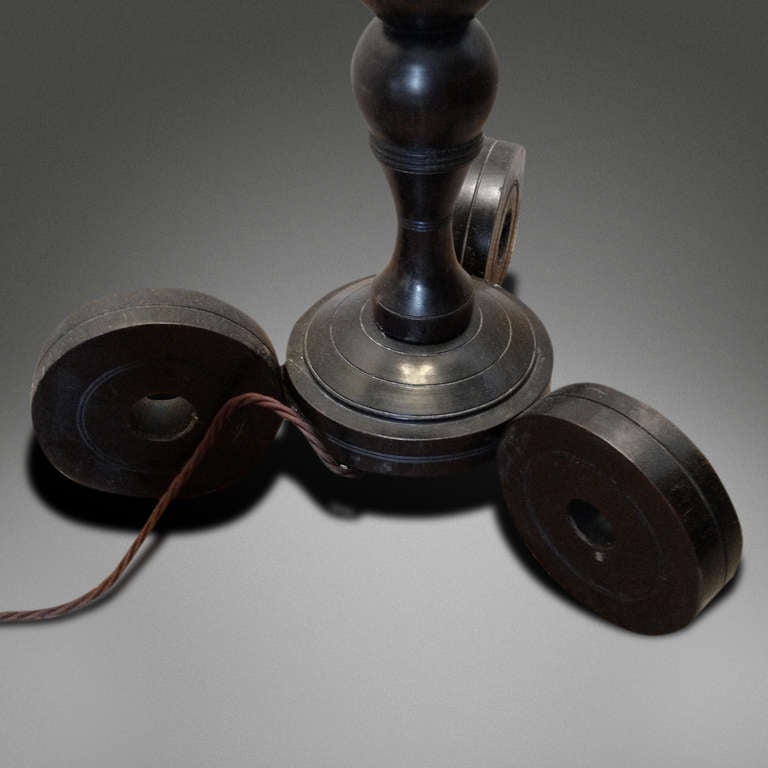 20th Century A Spiral Column Ebony Standard Lamp For Sale