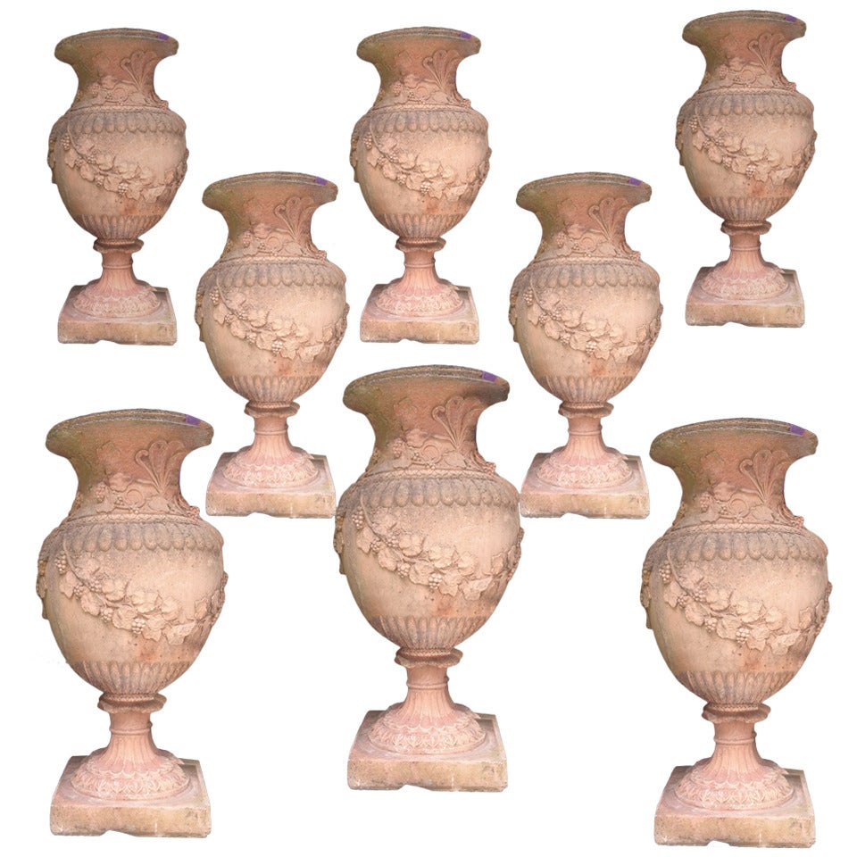 Very Rare Set of Large-Scale Garden Urns or Vases, English, 19th Century For Sale