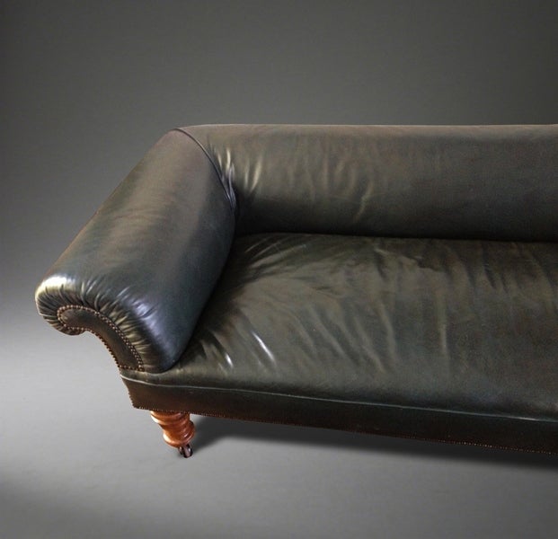 English 19th c. Leather Sofa For Sale