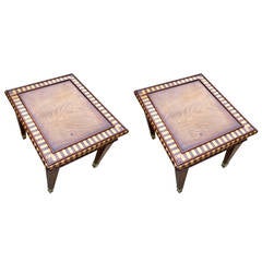 Pair of Tiger Stripe Tables Designed by Bill Willis, circa 1960s Marrakech