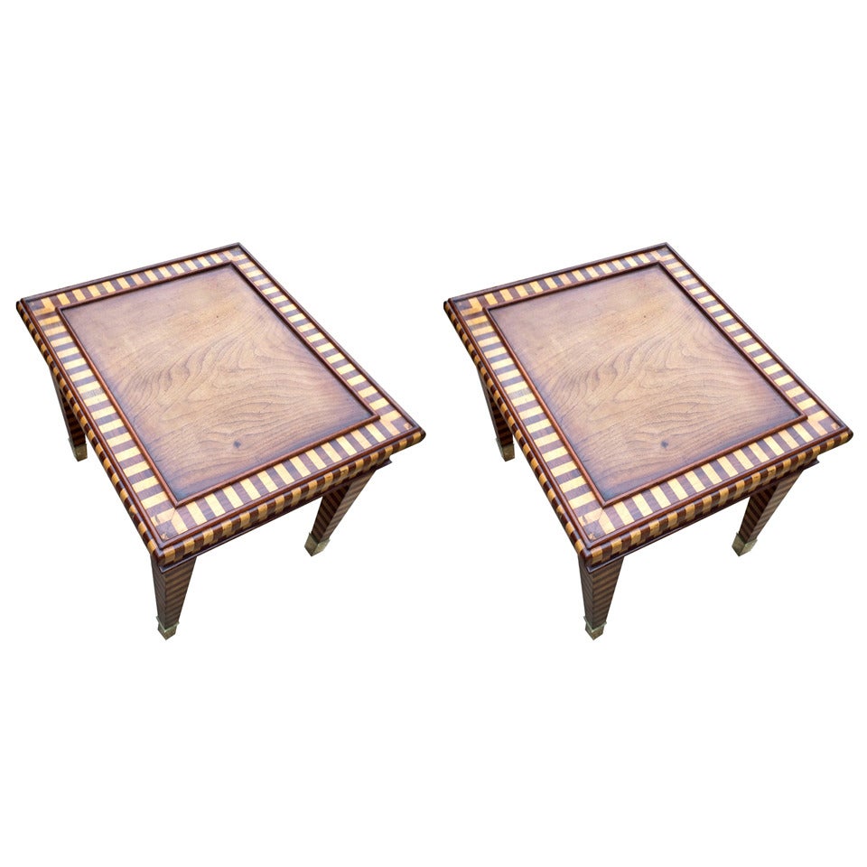 Pair of Tiger Stripe Tables Designed by Bill Willis, circa 1960s Marrakech For Sale