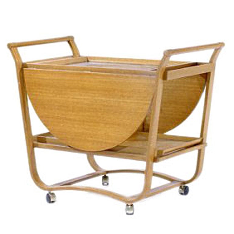 All mahogany, drop leaf Tea Cart by Edward Wormley for Dunbar For Sale