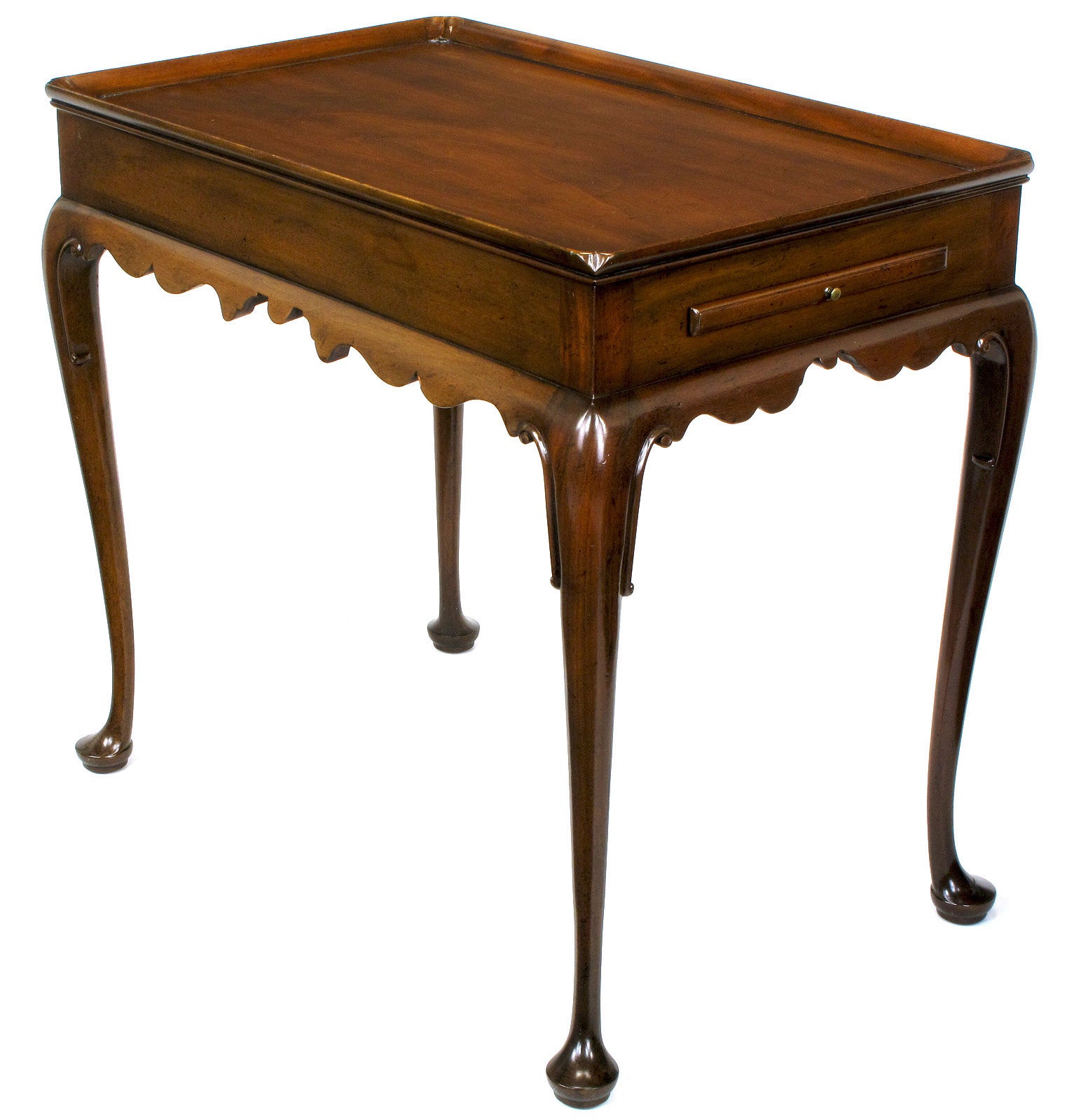 Kittinger Walnut Regency Side Table with Pull Out Writing Surfaces For Sale