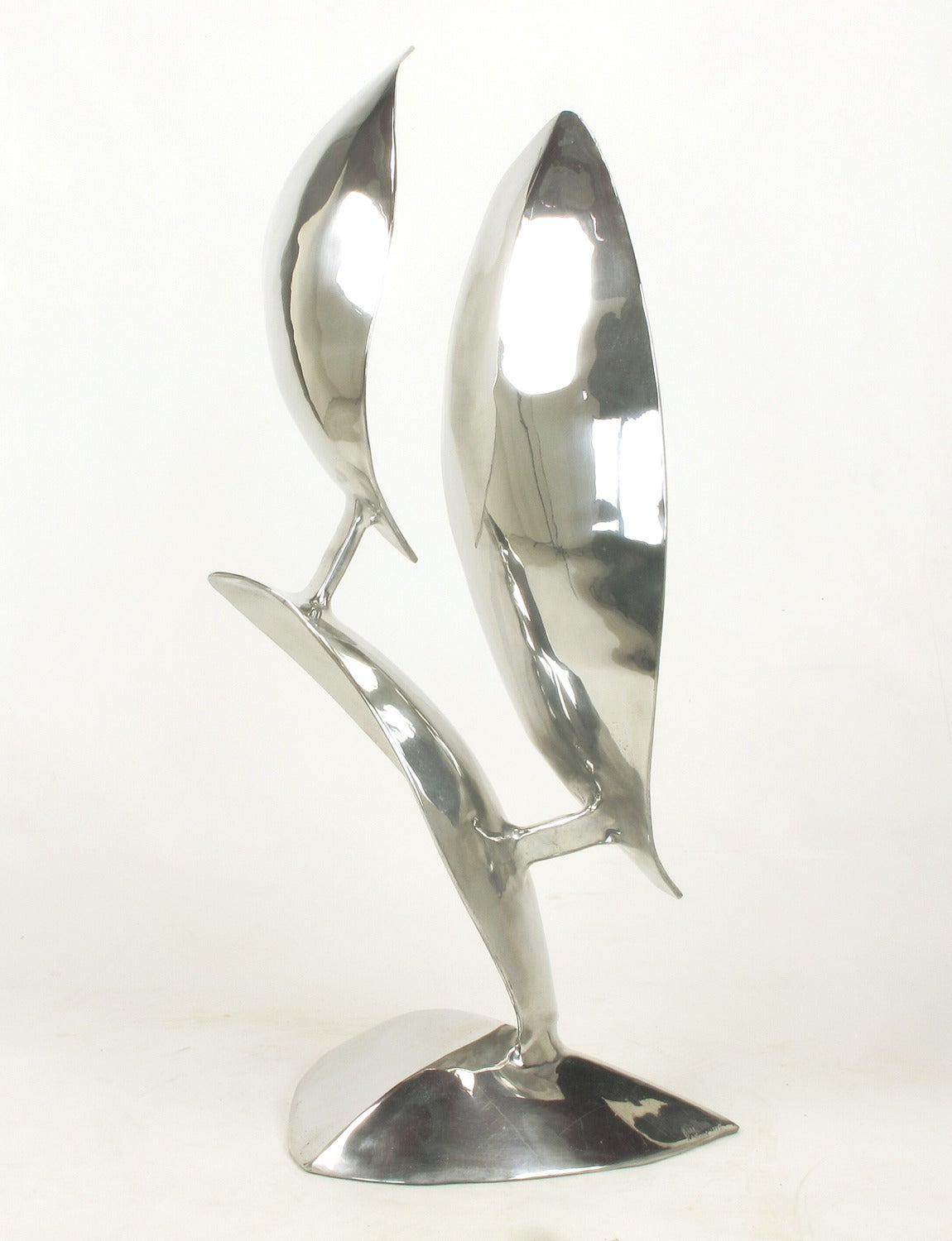 Welded Abstract Organic Polished Aluminum Sculpture by Bill Keating For Sale