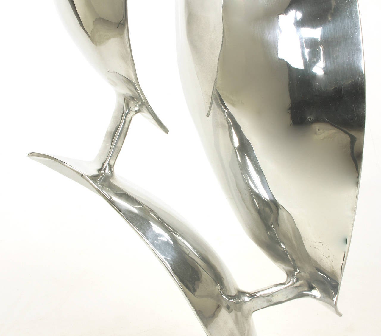Late 20th Century Abstract Organic Polished Aluminum Sculpture by Bill Keating For Sale