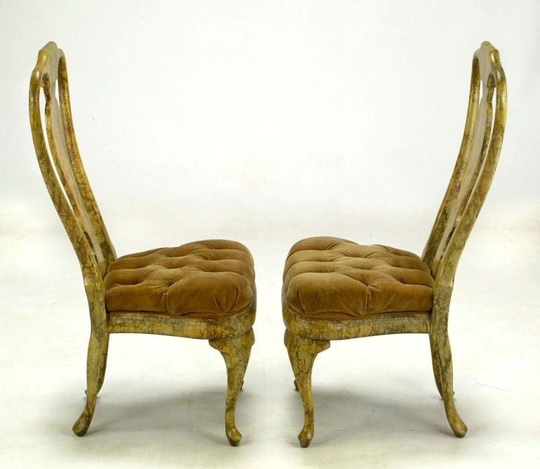 Four Phyllis Morris Oil-Drop Lacquered Queen Anne Chairs 1