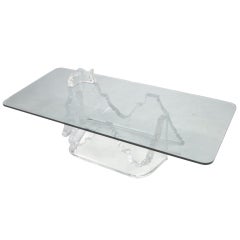 Lucite & Glass Iceberg Coffee Table