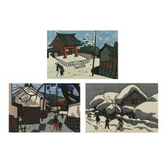 Set Three Kiyoshi Saito Wood Block Prints