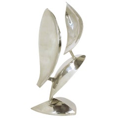Abstract Organic Polished Aluminum Sculpture by Bill Keating