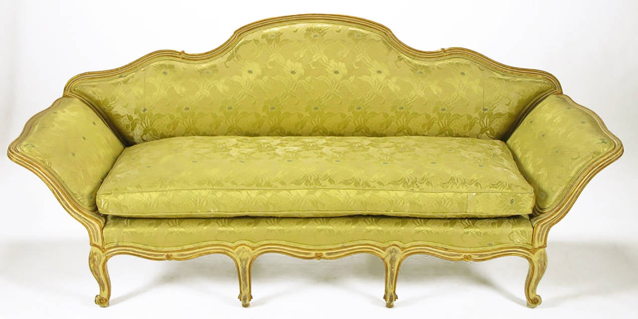 Stunning Painted and Parcel-Gilt Italian Sofa In Excellent Condition For Sale In Chicago, IL