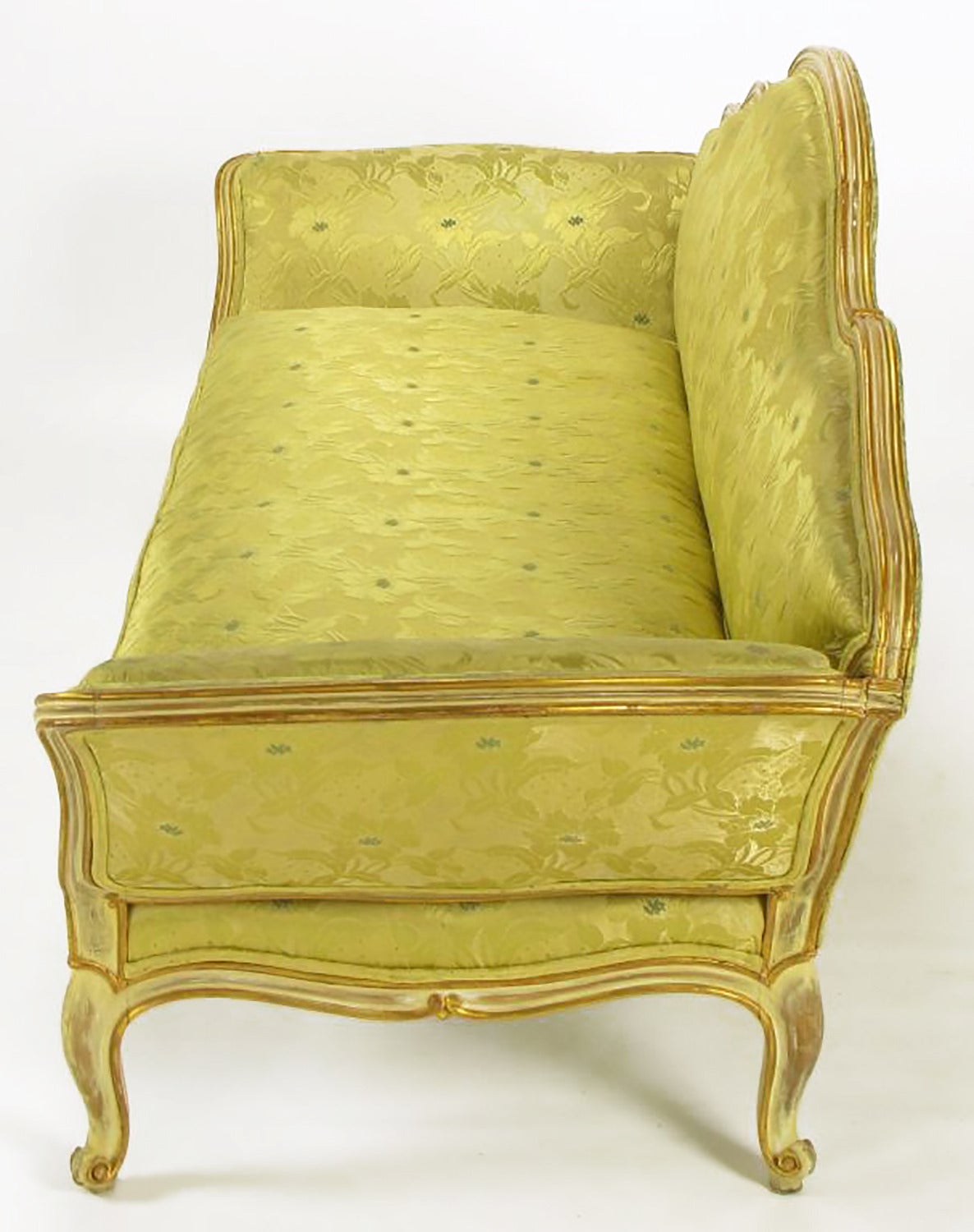 XIXe siècle Superbe canapé italien peint et doré au rouleau en vente