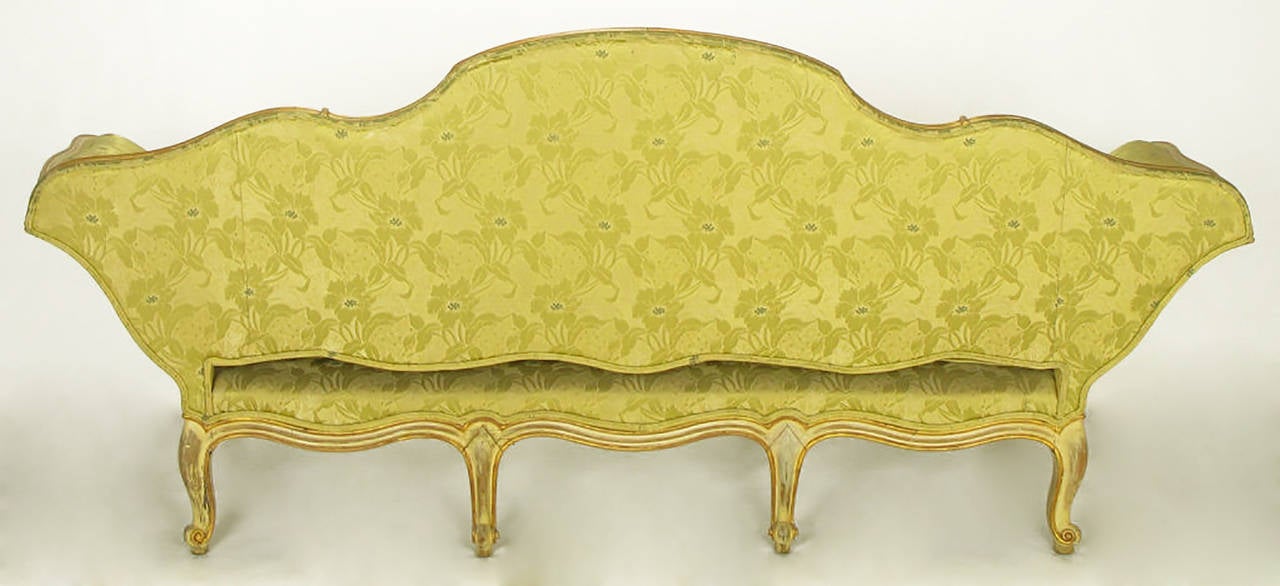 Stunning Painted and Parcel-Gilt Italian Sofa For Sale 1