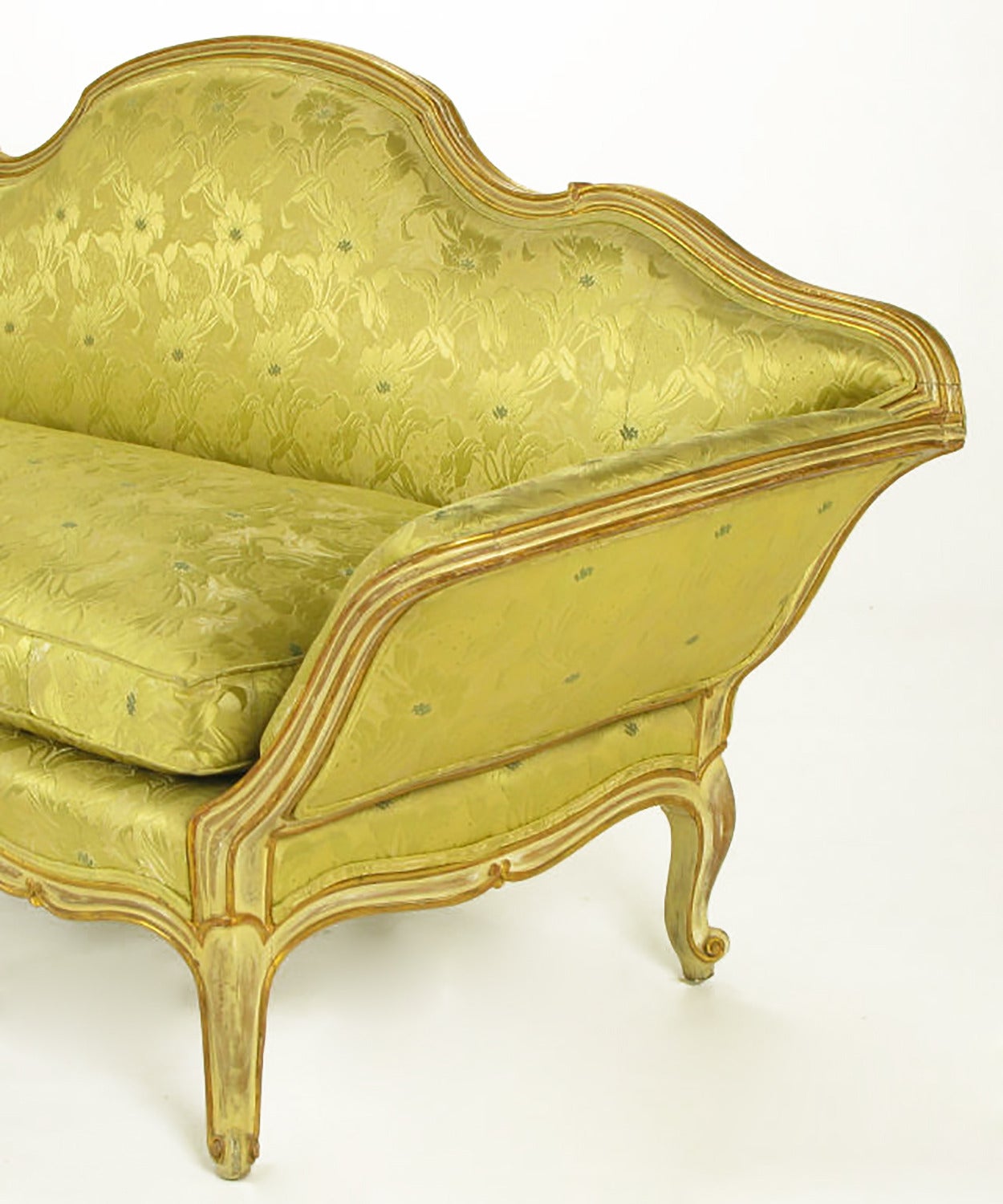 Stunning Painted and Parcel-Gilt Italian Sofa For Sale 2