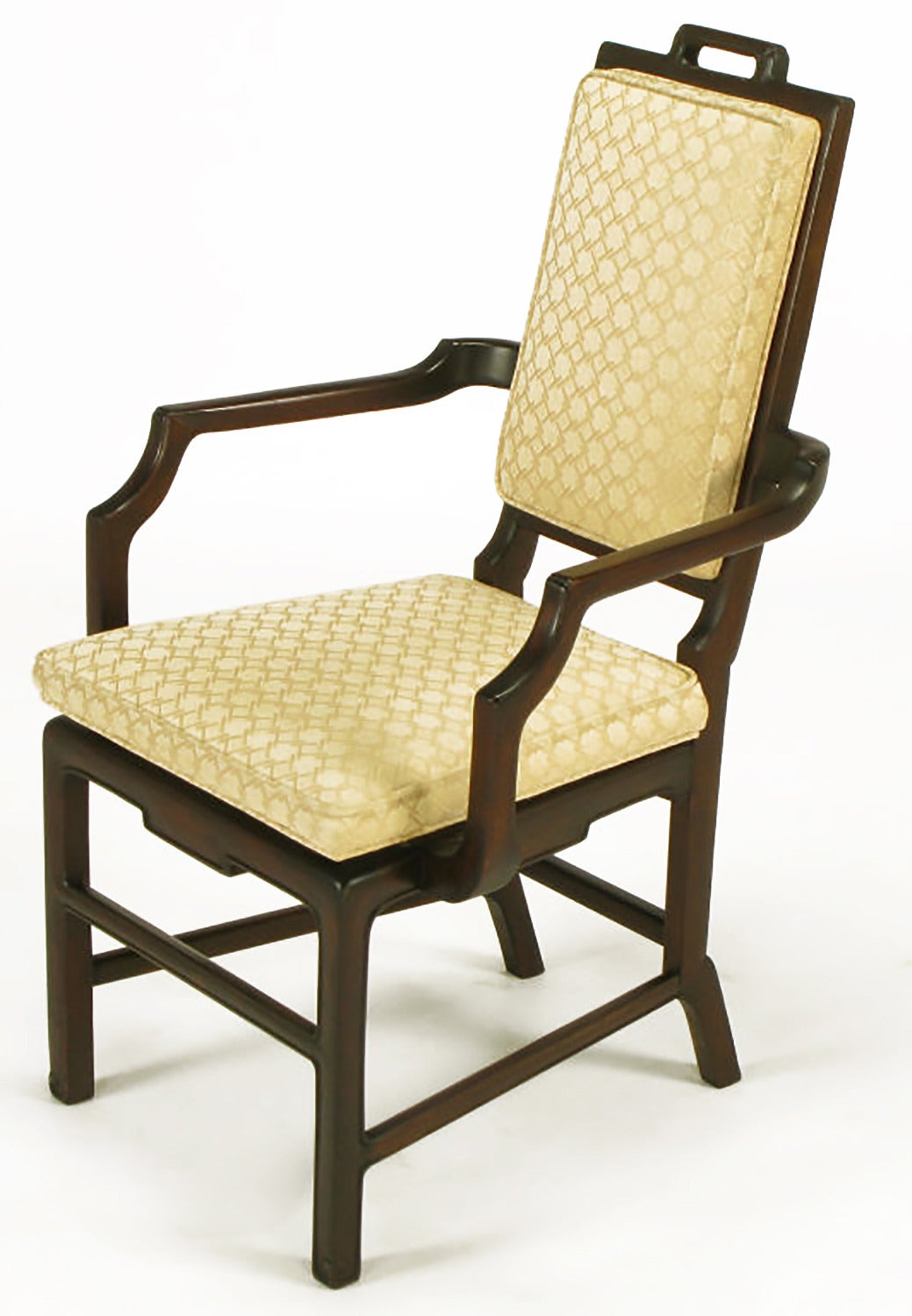 Zwei moderne asiatische Mahagoni-Sessel mit schwebender Sitzfläche aus Asien im Zustand „Gut“ im Angebot in Chicago, IL