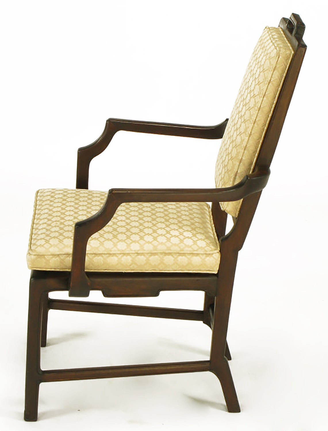 Zwei moderne asiatische Mahagoni-Sessel mit schwebender Sitzfläche aus Asien (Mitte des 20. Jahrhunderts) im Angebot