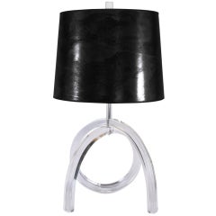 Cross  Loop Lucite & Chrome Table Lamp