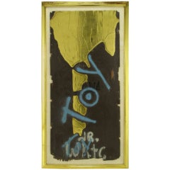 Large Oil & Gold Leaf Graffiti Painting By G.H. Rothe (1935-2007)