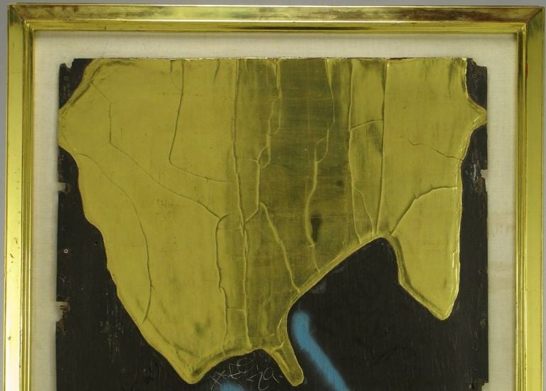 Large Oil & Gold Leaf Graffiti Painting By G.H. Rothe (1935-2007)