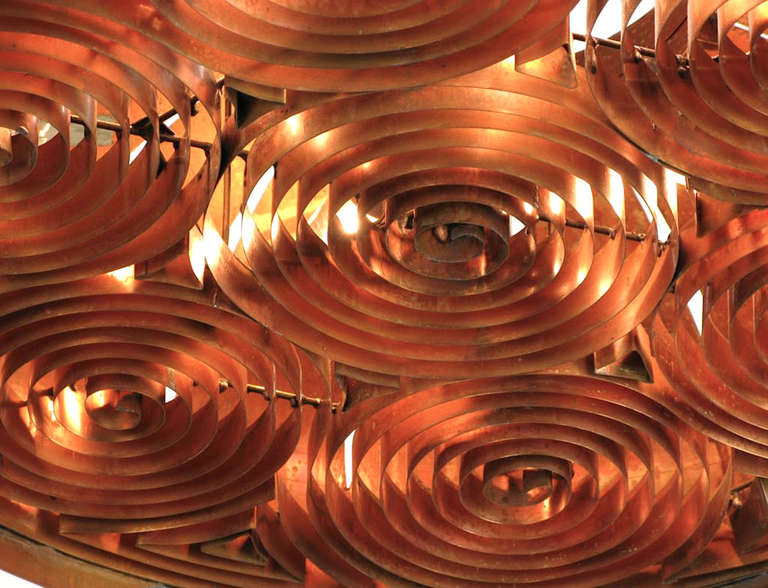 American Studio Design Copper Concentric Circles Hanging Light Fixture