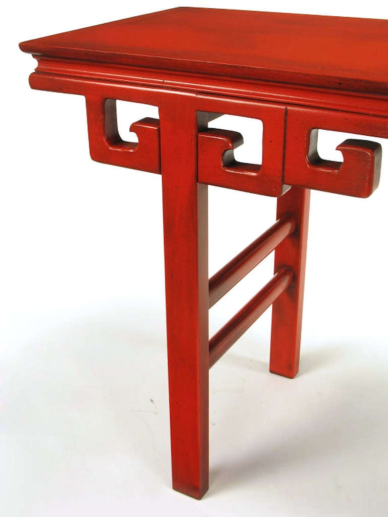 Mid-20th Century Circa 1950s Chinese Altar Table In Cinnabar Lacquer For Sale