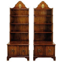 Pair of Mahogany Tall Bookshelf Cabinets by Morganton
