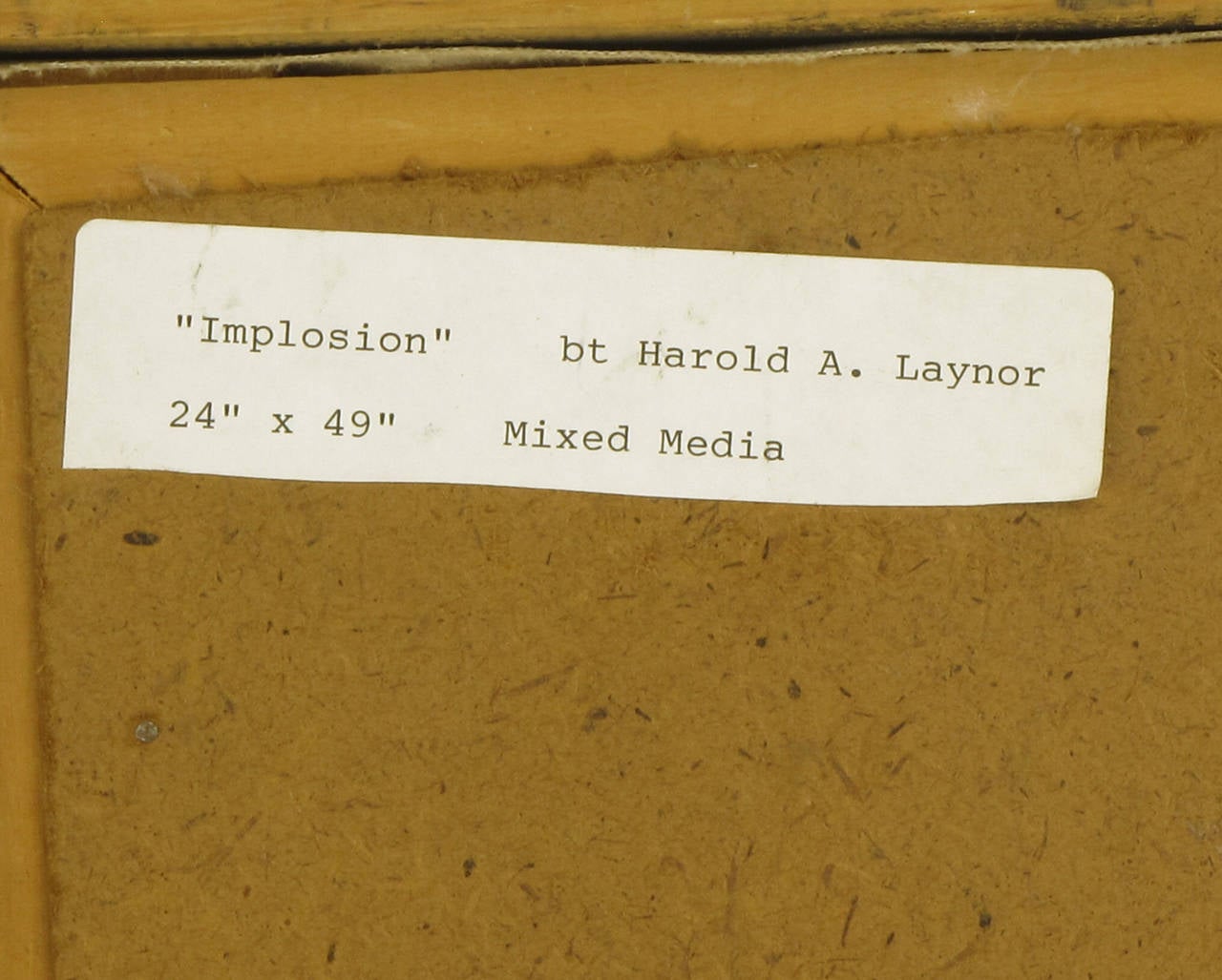 Harold A. Laynor - Technique mixte sur toile:: intitulée 