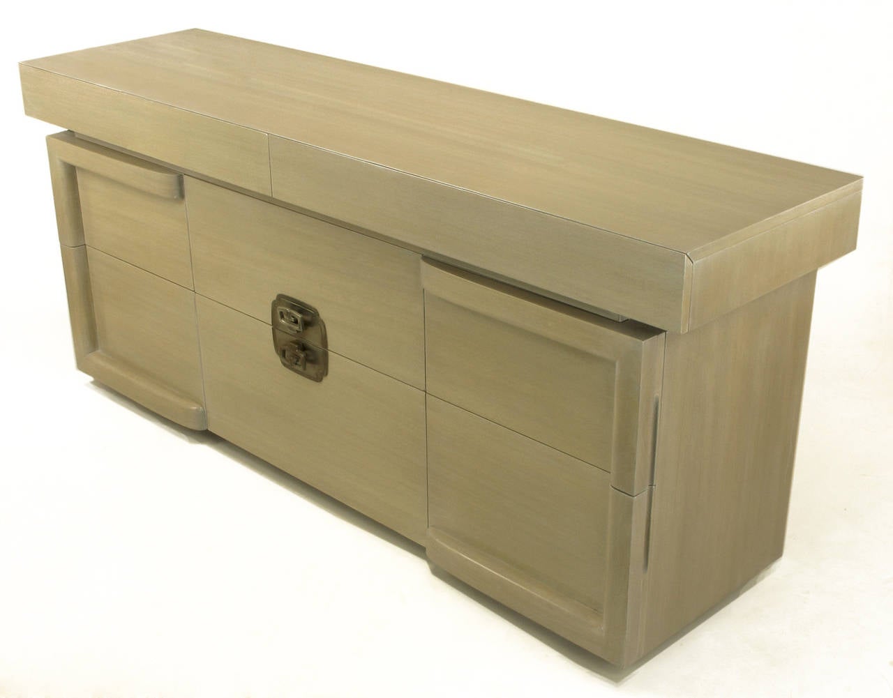 American Driftwood Mahogany Eight-Drawer Chest in the Style of James Mont