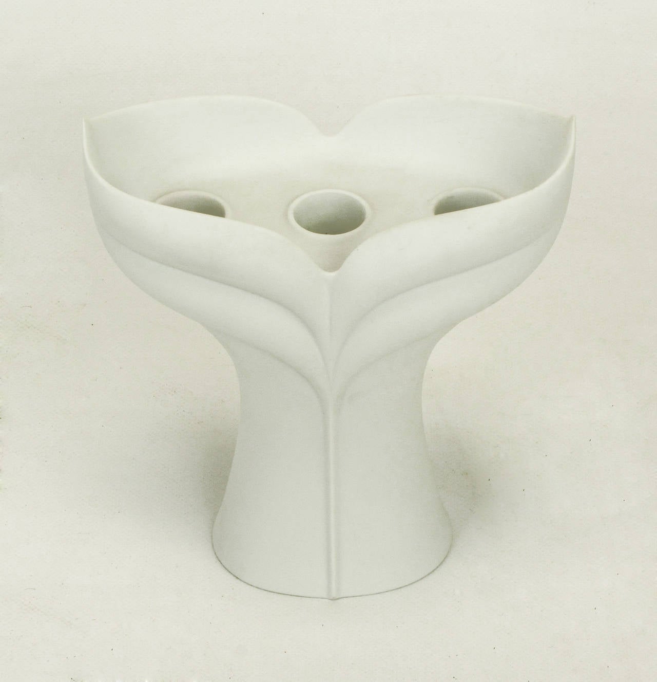 Pair of Uta Feyl White Matte Porcelain Candelabrum for Rosenthal Studio Linie For Sale 1