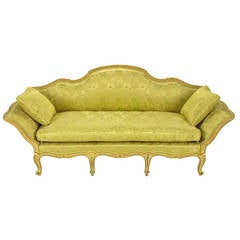 Stunning Painted and Parcel Gilt Italian Sofa 12